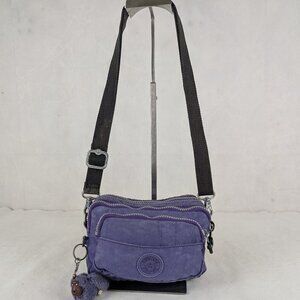 Kipling Merryl Crossbody Bag Purple Nylon -Clean Used - Buy It Now - Quick Ship!